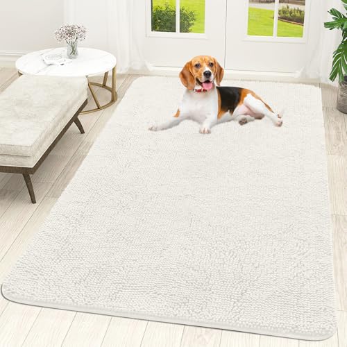 Dog Door Mat for Muddy Paws 70x46 (Ivory / 70" X 46")