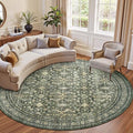 6ft Area Rugs for Living Room Bedroom (Green / 6' (Round))