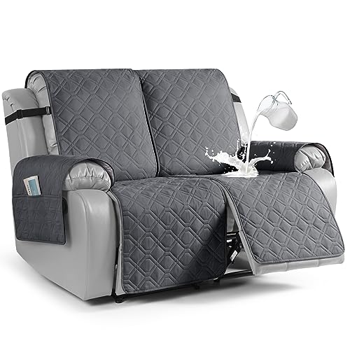 Waterproof Recliner Loveseat Covers Washable (Dark Gray / 2 Seater)
