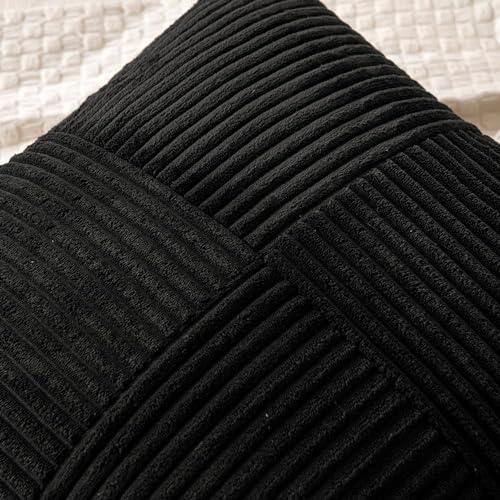 Black Decorative Euro Sham Pillow Covers 24x24 Inch 2 Pack (24" x 24" (Pack of 2) / Black)