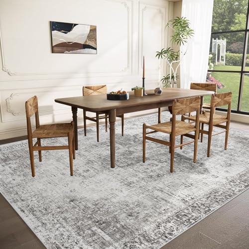 Area Rug 8x10 Washable Rug (Grey / 8' x 10' (Rectangular))
