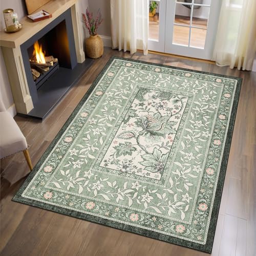 Provence Sage Green 3x5 Rug Washable Non (Sage Grove / 3' x 5' (Rectangular))