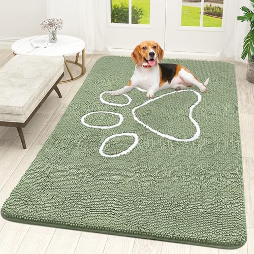 Dog Door Mat for Muddy Paws 70x46 (Sage Green / 70" X 46")