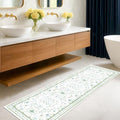 Washable Oushak 2x8 Bathroom Runner Rug (2' x 8' (Runner) / Cream Green)