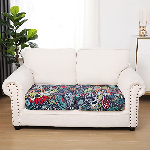 Printed Couch Cushion Covers (Blue / Seat Cover 2 Pack)
