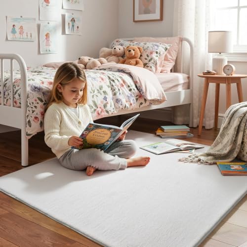 4x4 Square Area Rugs for Bedroom Living Room (4' x 4' (Square) / White)