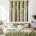 Macrame Wall Hanging Natural Green Sphericity Geometric Wall Art 39"W*39"L (Green Jute)