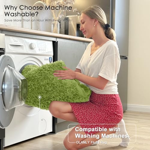 8x10 Machine Washable Large Area Rugs for Living Room (8x10 Ft / Grass Green)