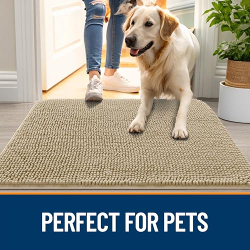 Dog Door Mat for Muddy Paws 59x24 (Beige / 59" X 24")