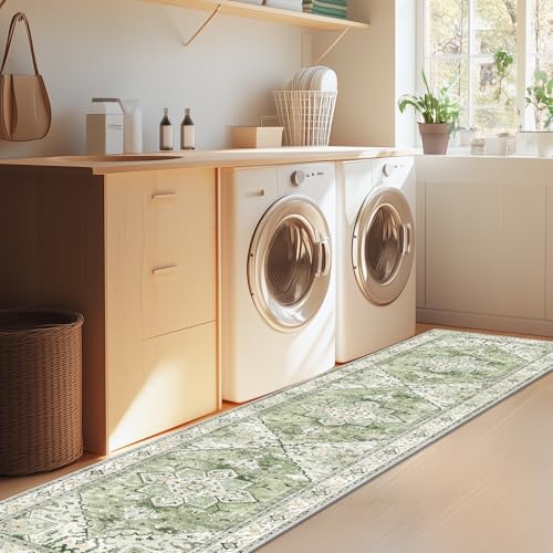 Washable Runner Rug (2' x 8' / Sage Green)