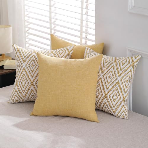 Throw Pillow Covers 18x18 (Ochre / 18" x 18" (Pack of 4))