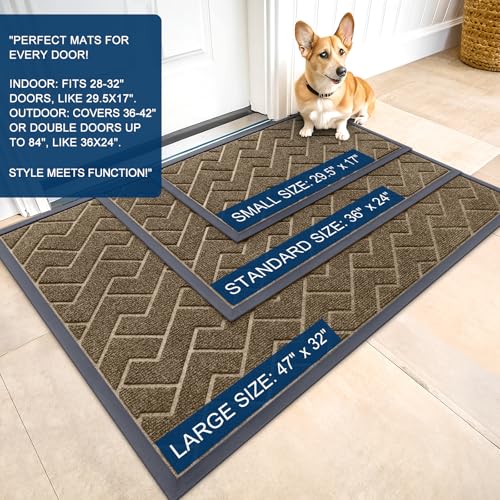 Front Door Mat Outside 35x23 (Brown / 35" x 23")