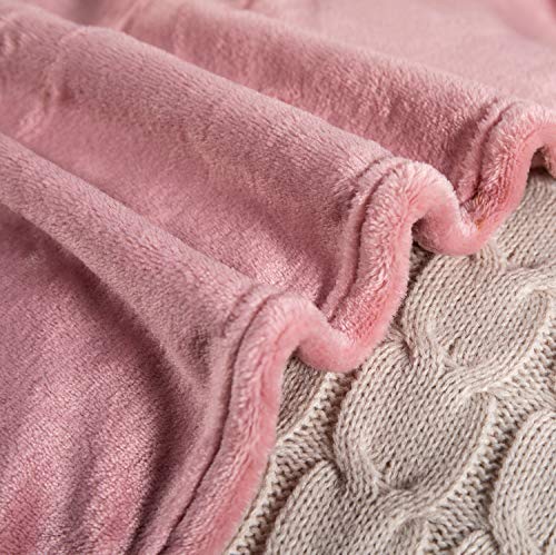 Large Flannel Fleece Throw Blanket (Two Pack 50"x70" / Pink)