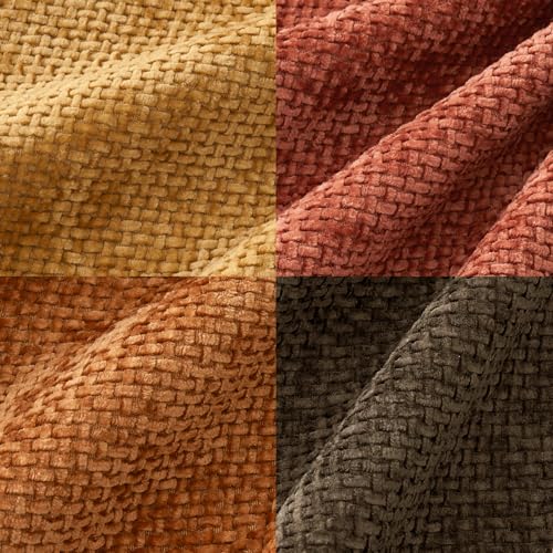 Decorative Chenille Fall Pillow Covers Orange Brown 20x20 Pack of 4 (20" x 20" (Pack of 4) / Orange/Yellow)