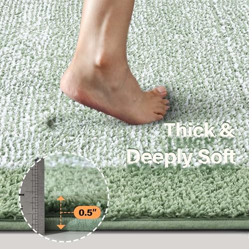 70x24 Long Bathroom Rugs Non Slip Washable (Green / 2' x 5'10" (Rectangular))