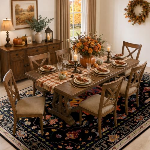 Washable Area Rug (Black/Colorful / 9' x 12' (Rectangular))