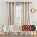 Natural Linen Curtains 52x90 Inch Long 2 Panels for Bedroom (Natural / 52"W x 90"L (Pack of 2))