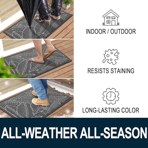 Waterproof Front Doormat (Dark Grey / 35" X 23")