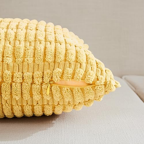 4 Packs Decorative Throw Pillow Covers for Living Room Couch Bed (24" x 24" (Pack of 4) / Yellow)