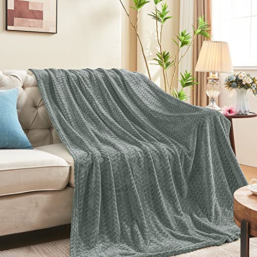 Grey Fleece King Blanket for Bed (Light Grey / King/Cal King-90x108 IN)
