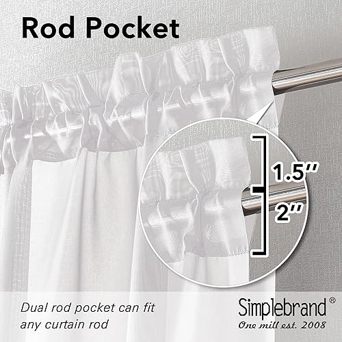 White Tier Curtains for Kitchen 24 Inches Long 2 PaSet (White / 42"W x 24"L (Pack of 2))