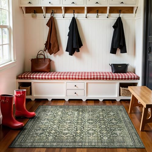 3x5 Area Rugs for Entryway (Green / 3' X 5' (Rectangular))