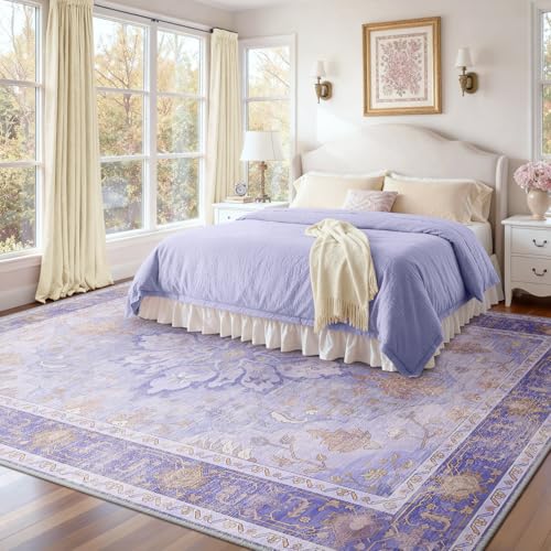 Washable Area Rug (Purple / 8' x 10' (Rectangular))