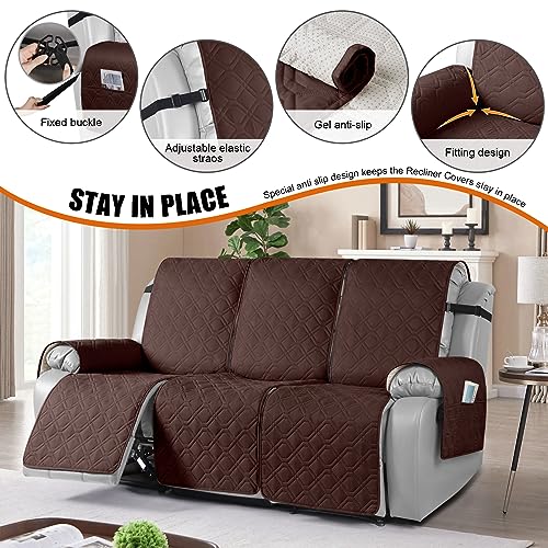 Waterproof Recliner Couch Covers Washable (Coffee / 3 Seater)
