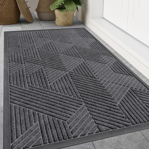 Front Door Mat Outside Entrance (Light Grey / 47" X 32")