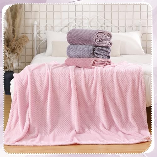 4 Pcs Fleece Throw Blanket (Gradient Purple)