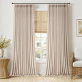 Pinch Pleated Thick Linen Curtains 108 Inch Length Sand Beige (Sand Beige / 40"W x 108"L (Pack of 2))