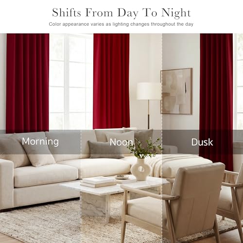 Blackout Curtains for Bedroom (Red / 52"W x 54"L (Pack of 2))