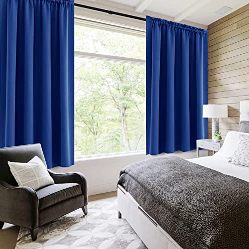 Blackout Curtains for Bedroom Living Room 52 x 45 Inch Long 2 Panels (Classic Blue / 52"W x 45"L (Pack of 2))