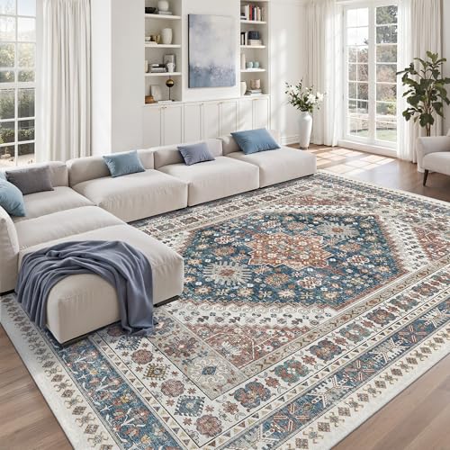 9x12 Area Rugs for Living Room (Navy Blue/Red / 9' x 12' (Rectangular))