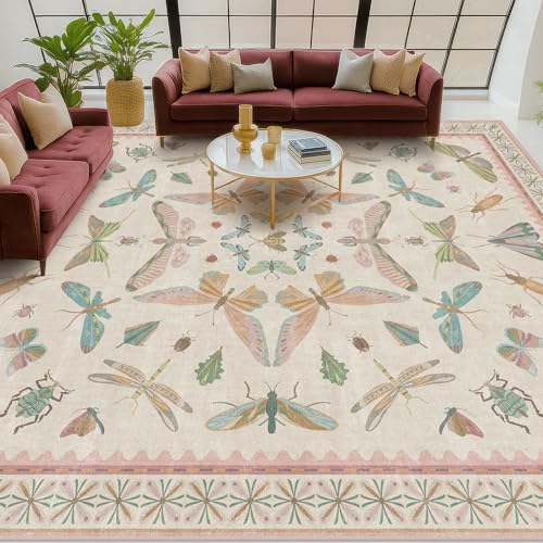 Cute Rugs for Bedroom Girls (8' x 10' (Rectangular) / Beige Pink)