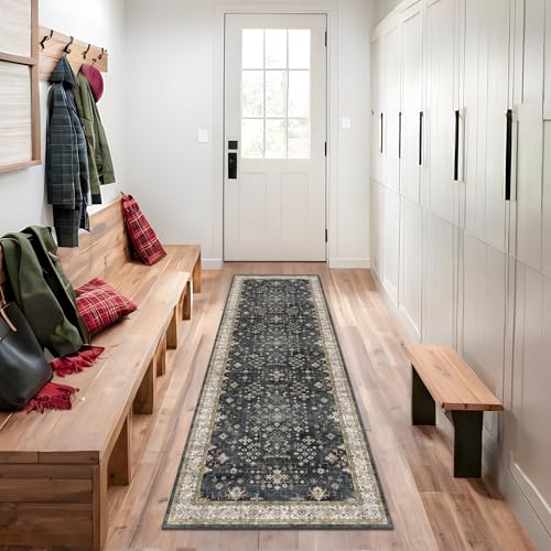 Black 2x7 Long Runner Rugs for Entryway (2' x 7' (Runner) / Ashen / Multi)