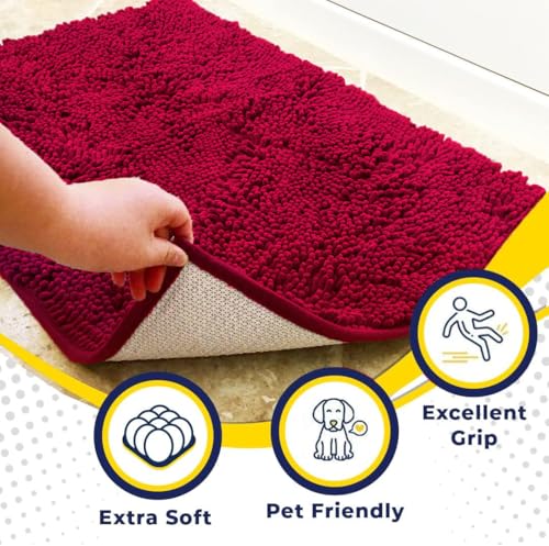 Super Water Absorbent Door Mat Indoor (Maroon / 36" x 120")
