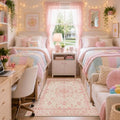 Washable Area Rug (Pink/Light Vintage Pink / 4' x 6' (Rectangular))