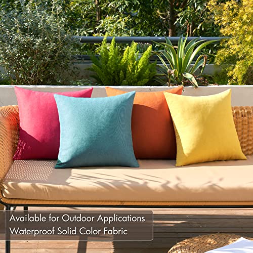 Pack of 4 Decorative Outdoor Throw Pillow Covers Linen Waterproof Pillow Covers Summer Farmhouse Cushion Cases for Patio Garden Tent Balcony Couch Sofa 16x16 Inch Red (16" x 16" (Pack of 4) / Red/Turquoise)