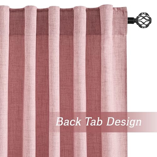 Sheer Curtains 108 inches (Z - Peach Blush / 52"W x 108"L (Pack of 2))