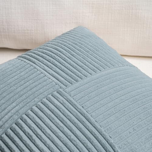 Set of 2 Light Blue Long Lumbar Decorative Throw Pillow Covers 12x24 Inch for Couch Bed Sofa (Light Blue / 24" x 12" (Pack of 2))