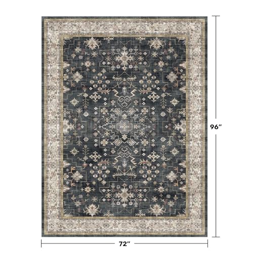 Boho Dining Room Rugs for Under Table (6' x 8' (Rectangular) / Ashen / Multi)
