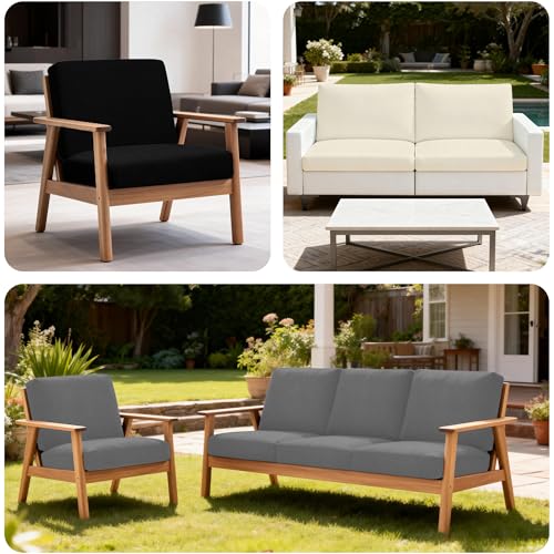4 Pcs Outdoor Cushion Covers (Grey / Jacquard-4PCS)