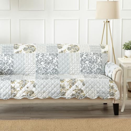 Reversible Patchwork Sofa Cover (Sofa / Patchwork - Grey)