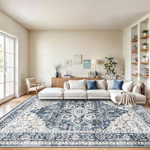 Amada 8x10 Area Rugs for Living Room (8' x 10' (Rectangular) / Blue)