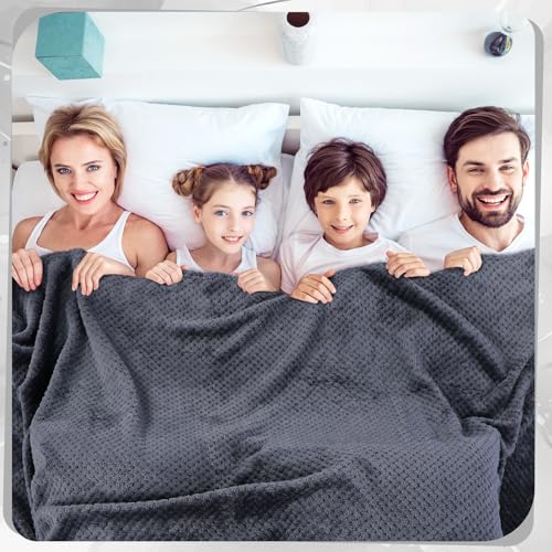 4 Pcs Fleece Throw Blanket (Gradient Gray)