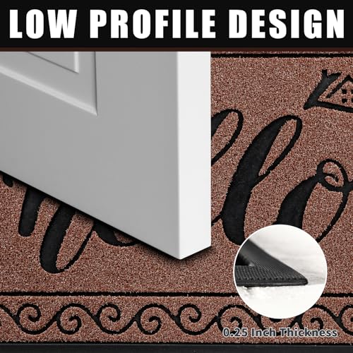 Welcome Mats for Front Door 29.5x17 (Maroon / 29.5x17 Inch)