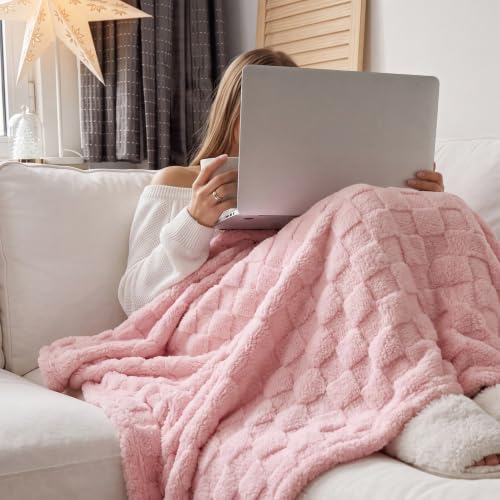 Checkered Soft Cozy Twin Blanket for Bed (05 Pink / Twin (60" X 80"))