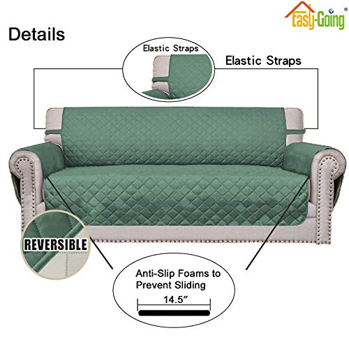 Reversible Couch Cover (Cyan/Ivory / Large Sofa)