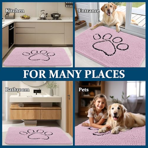 Dog Door Mat for Muddy Paws 36x24 (Dusty Rose / 36" X 24")